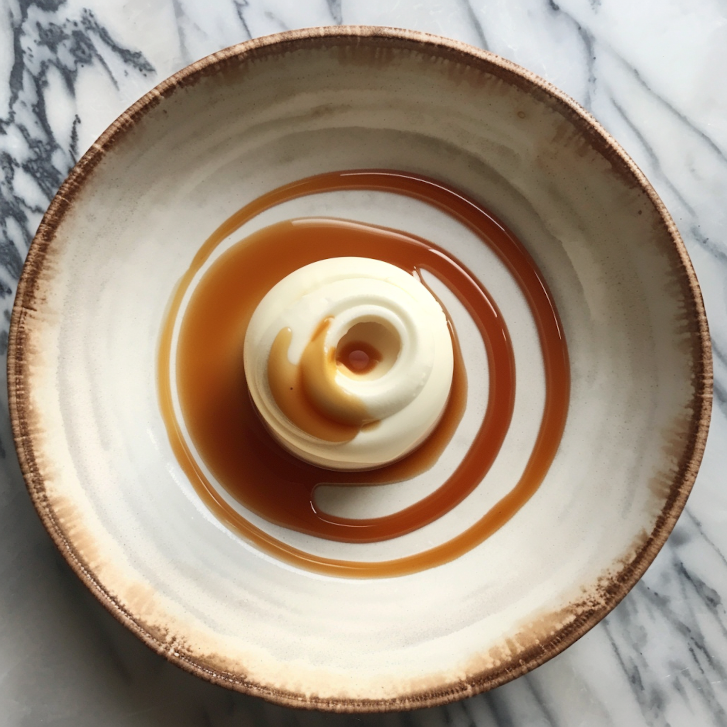 Elegant Swirled Dessert on Plate