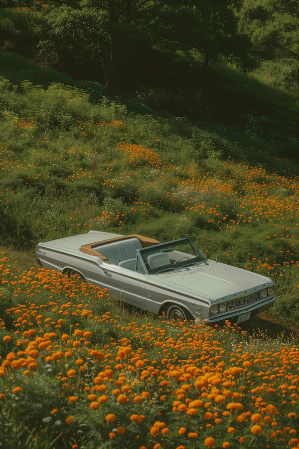 Vintage Car in Flowers