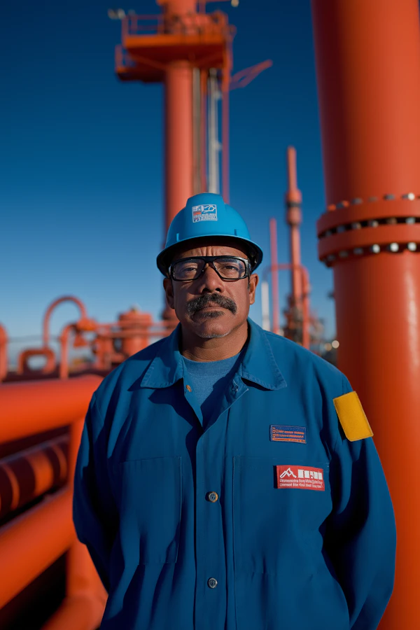 Industrial Worker in Blue