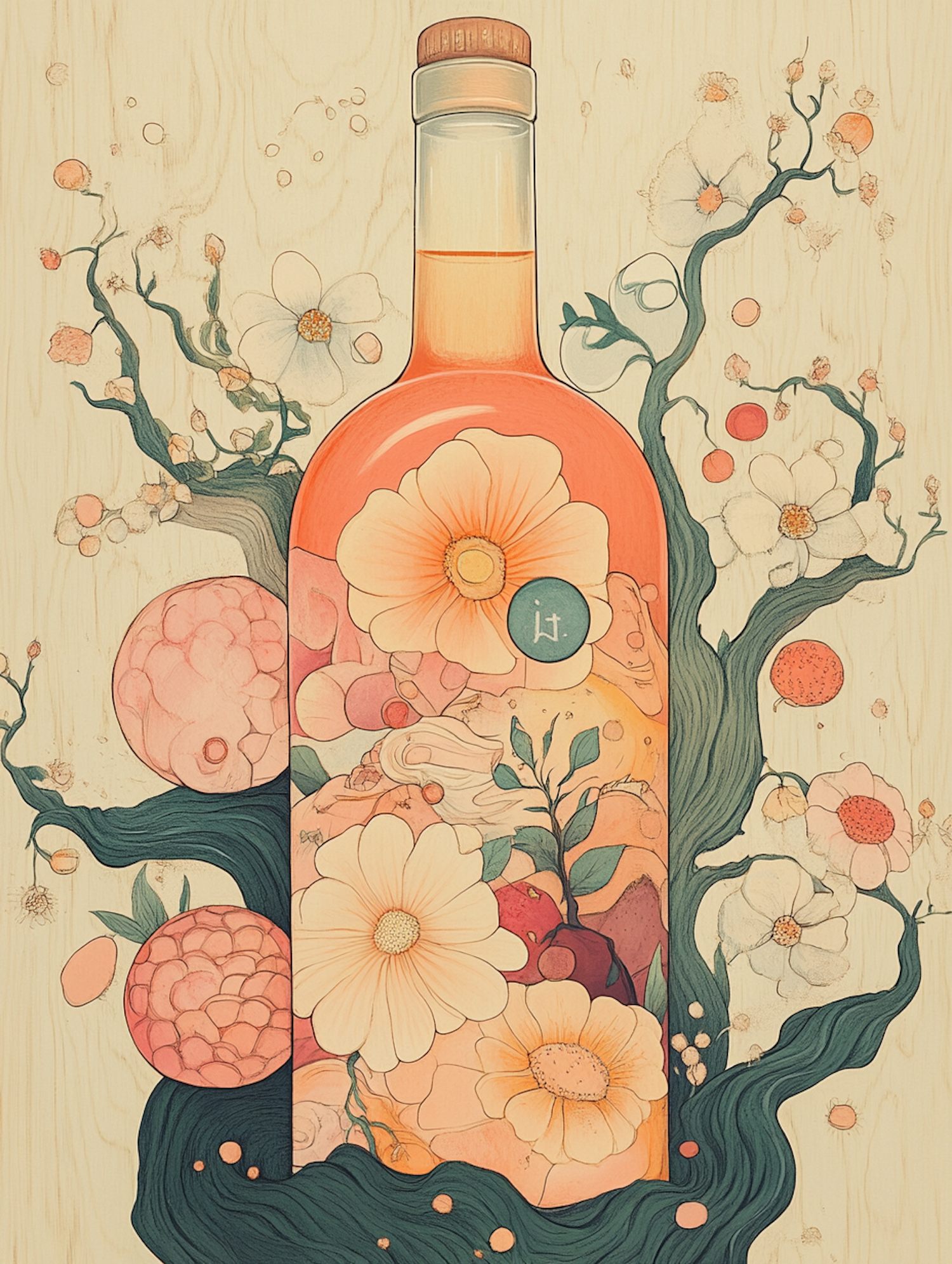 Floral Decorated Bottle