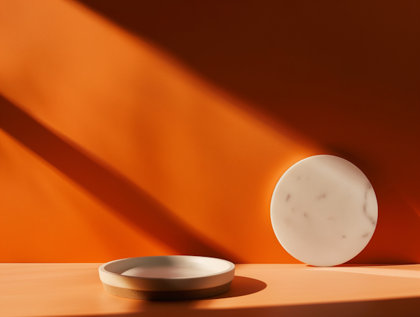 Elegant Marble Disc Still Life