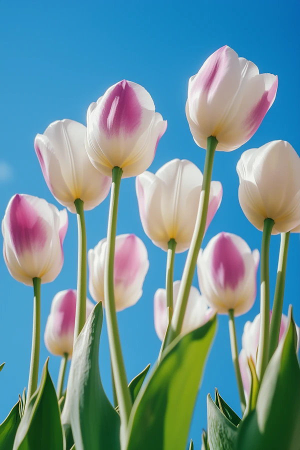 White Tulips in Sunlight