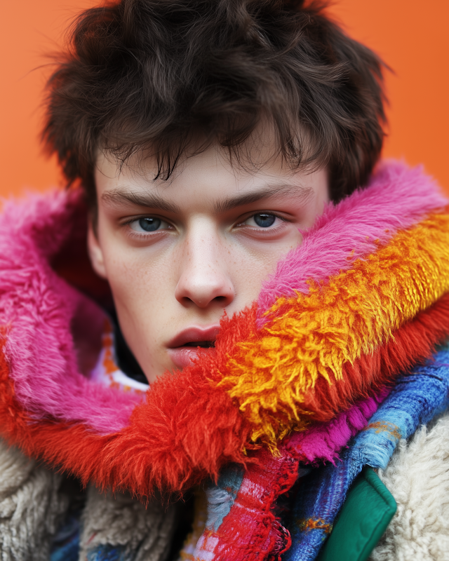 Vibrant Portrait with Scarf