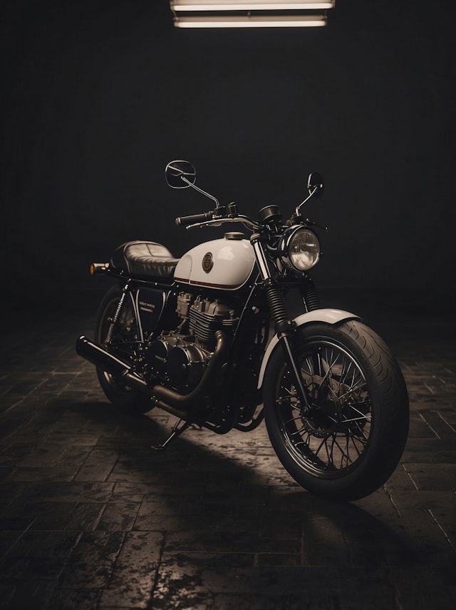 Vintage Motorcycle in Studio