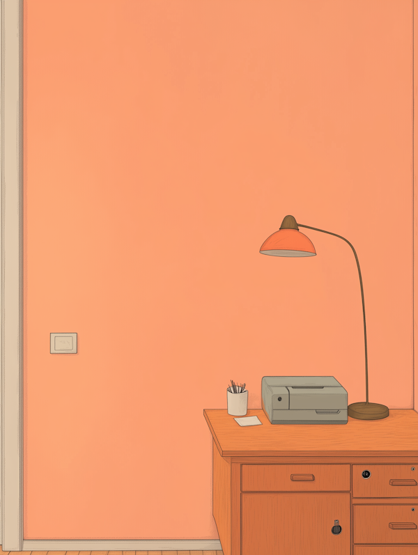 Minimalist Workspace with Soft Colors