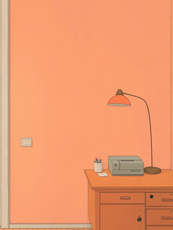 Minimalist Workspace with Soft Colors