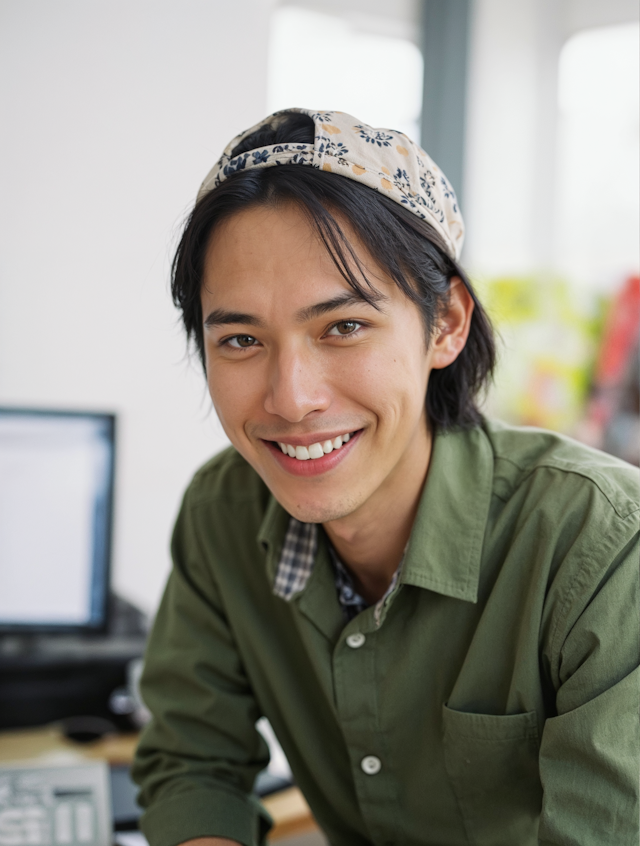 Young Man in Casual Attire