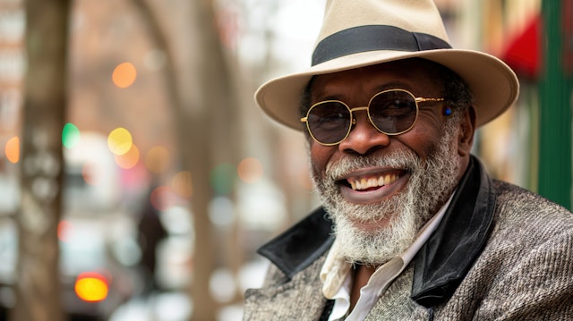 Smiling Man in Urban Setting