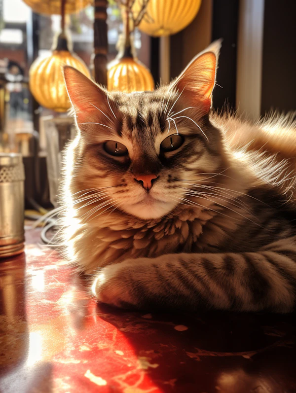 Serene Tabby in Golden Light