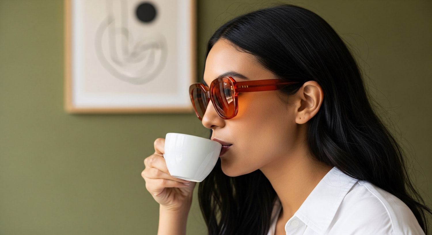 Woman with Orange Sunglasses