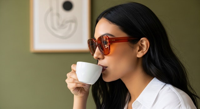 Woman with Orange Sunglasses