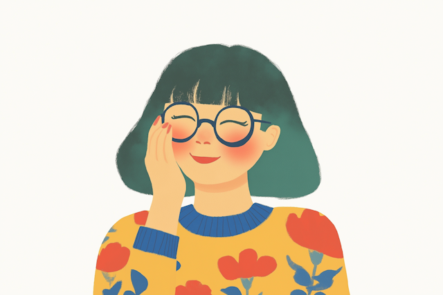 Stylized Portrait of a Joyful Person