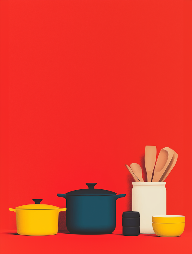 Colorful Kitchenware Arrangement