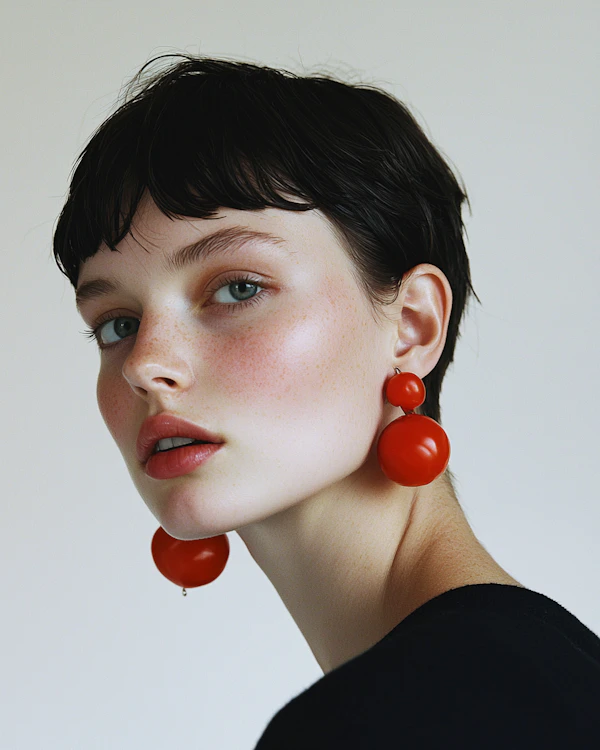 Portrait With Red Earrings
