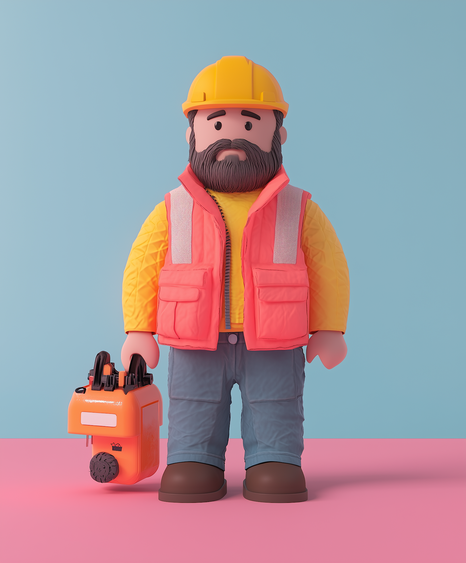 Stylized 3D Construction Worker