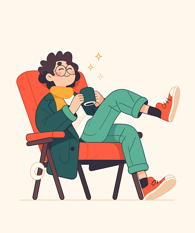 Relaxed Person with Mug