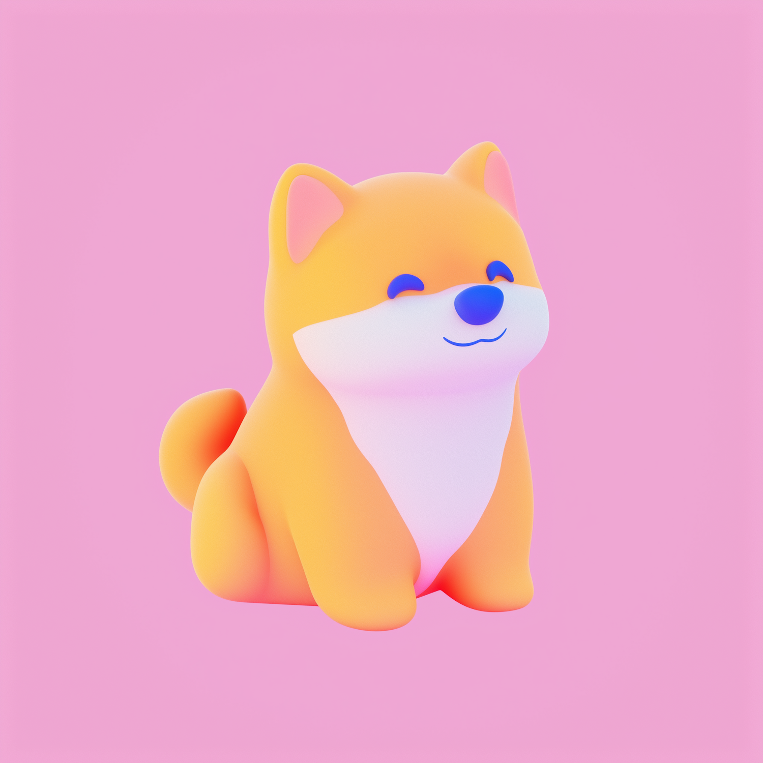 Stylized 3D Shiba Inu Model