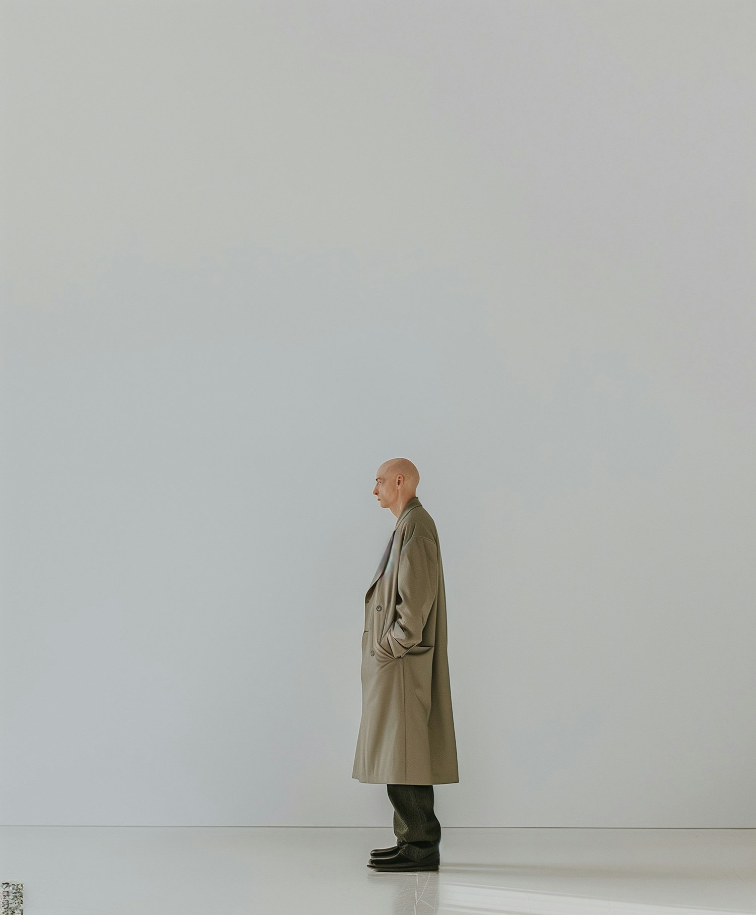 Contemplative Man in Monochromatic Setting