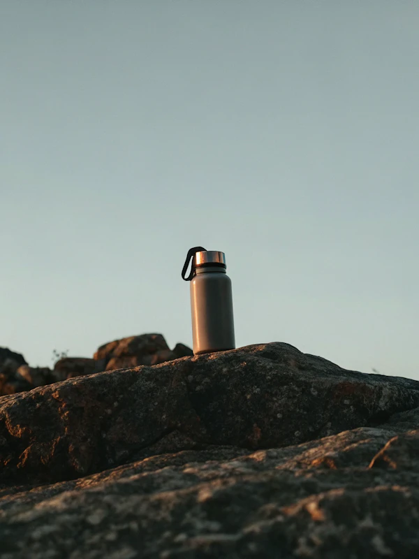 Metallic Bottle Outdoors