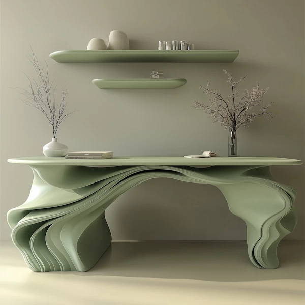 Minimalist Sage Desk