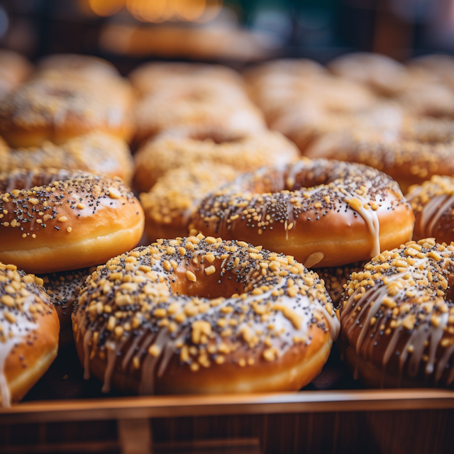 Gourmet Artisan Doughnuts Display