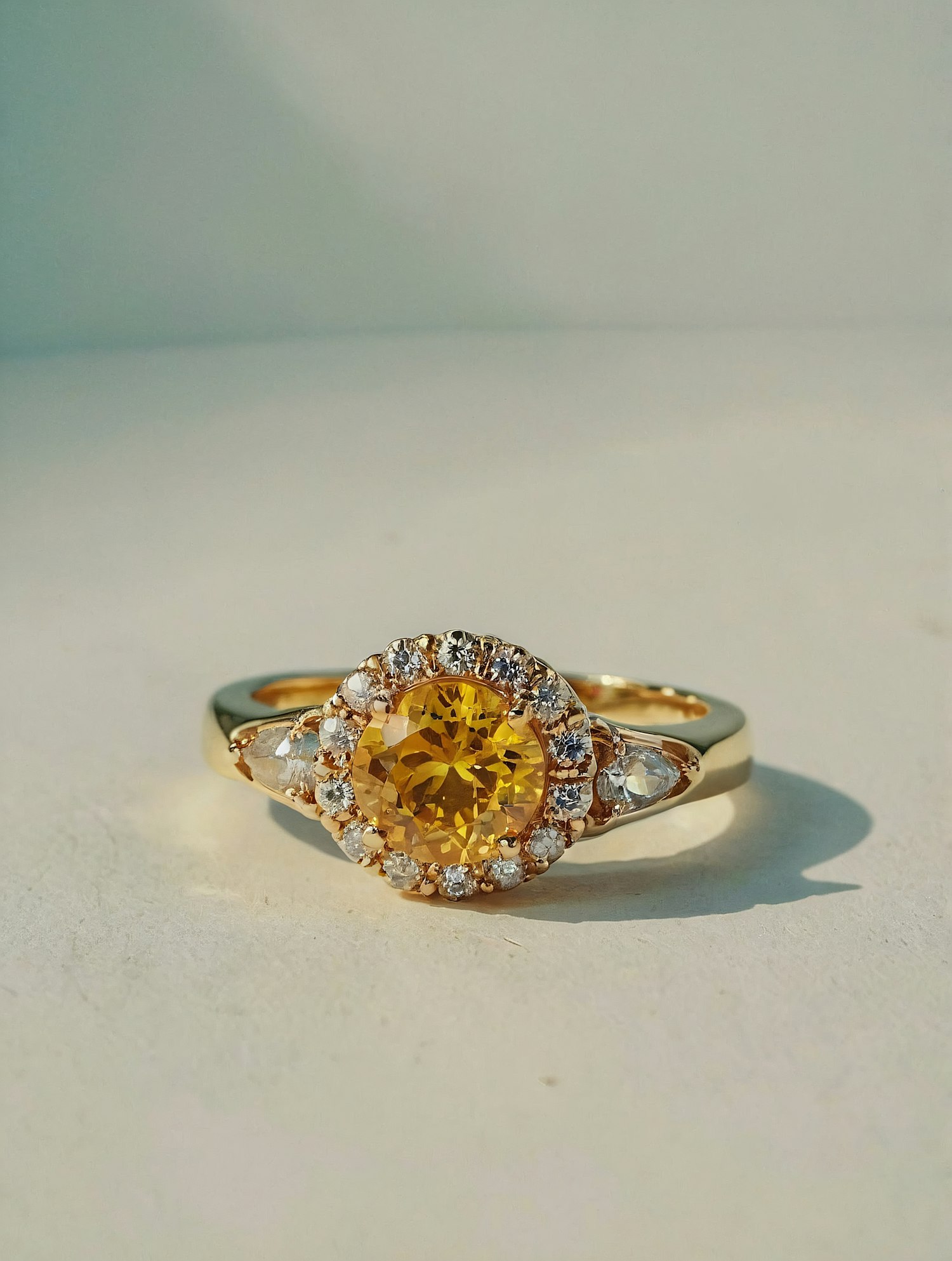 Elegant Gold Ring with Yellow Gemstone