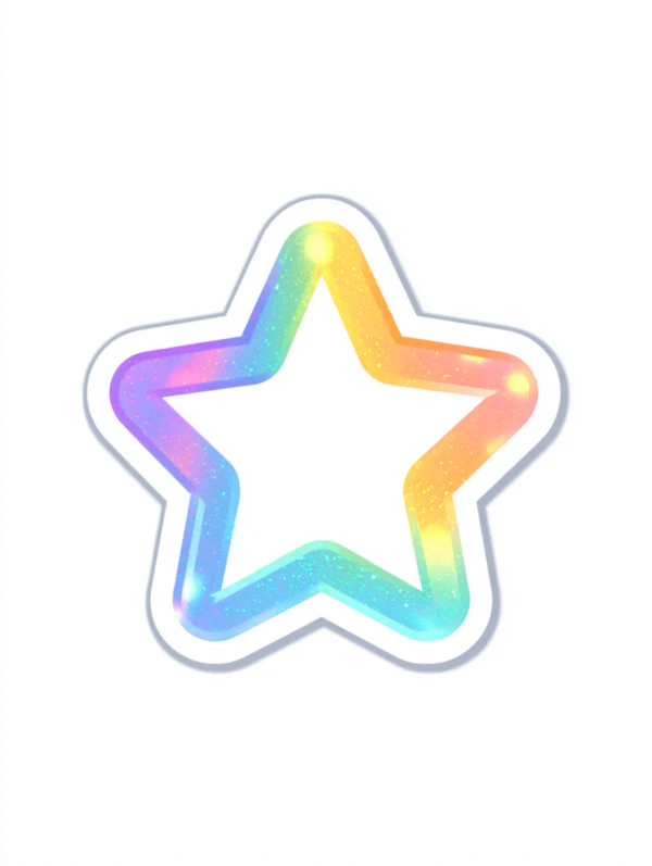 Rainbow Glitter Star
