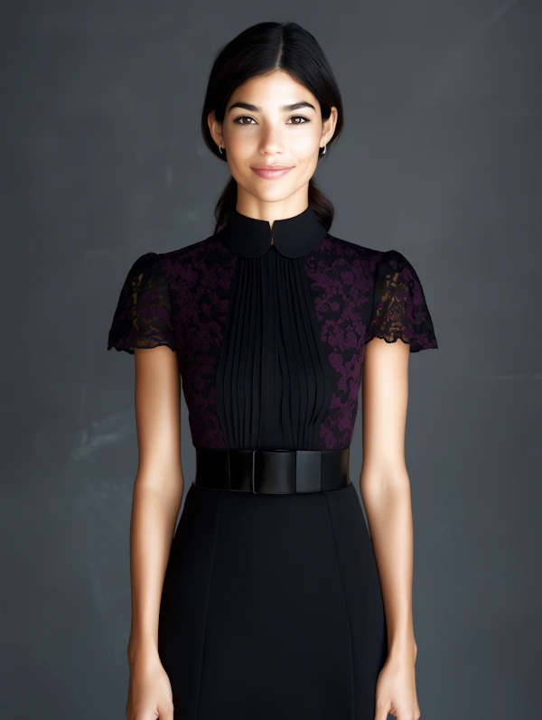 Elegant Woman in Black Dress