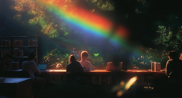 Serene Library Scene