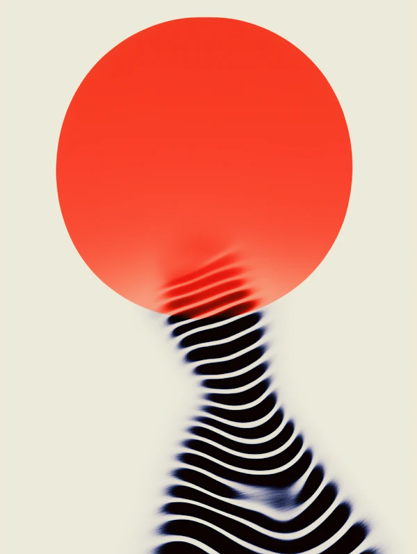 Abstract Red Circle Art