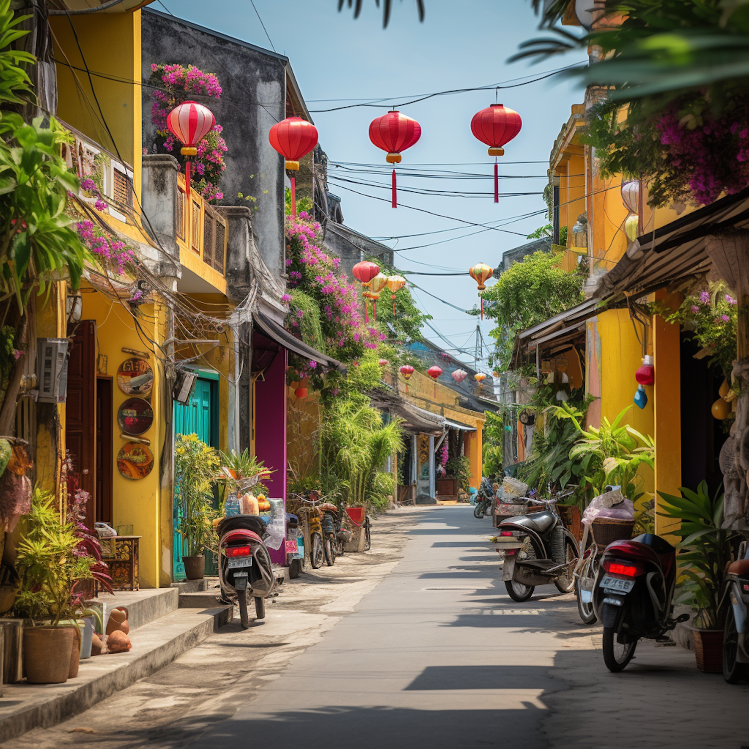 Serene Southeast Asian Lantern Street