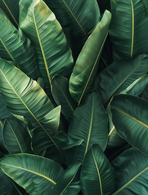 Lush Green Banana Leaves