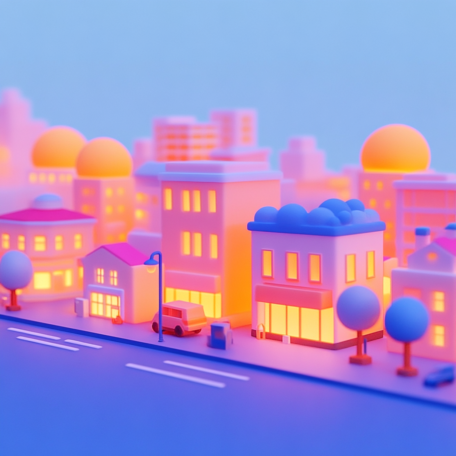 Stylized Miniature Cityscape