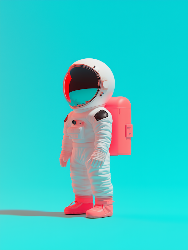 Stylized Astronaut in Turquoise