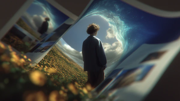 Surreal Floral Scene