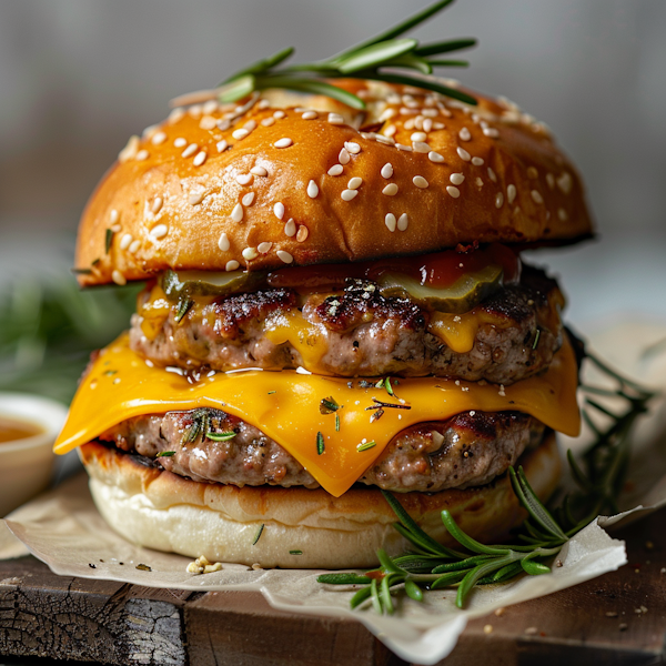 Gourmet Cheeseburger Close-up