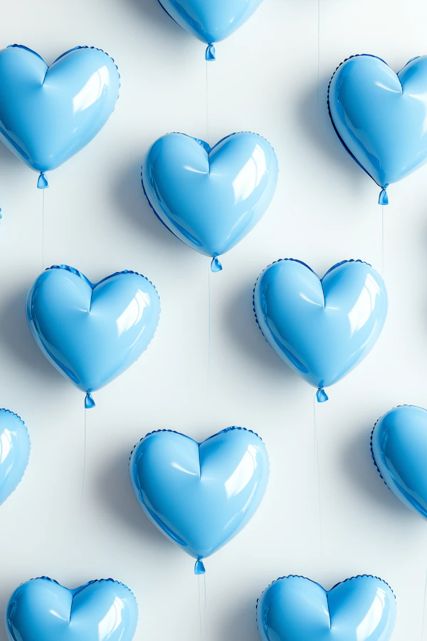 Blue Heart Balloons