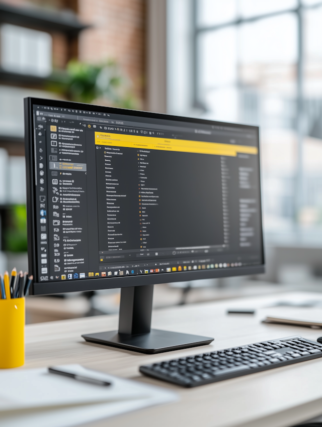 Modern Office with Computer Monitor