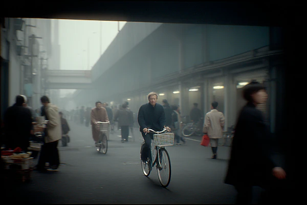 Misty Urban Street Scene