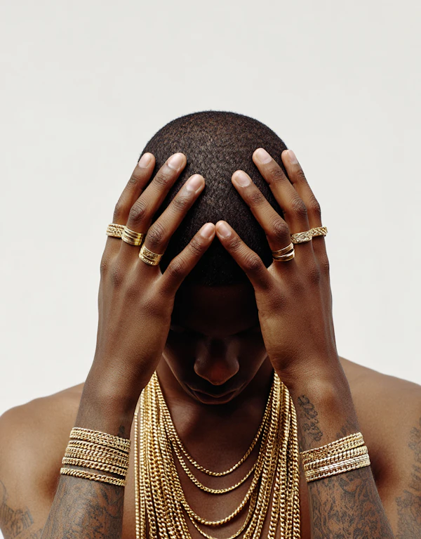 Person and Gold Adornments