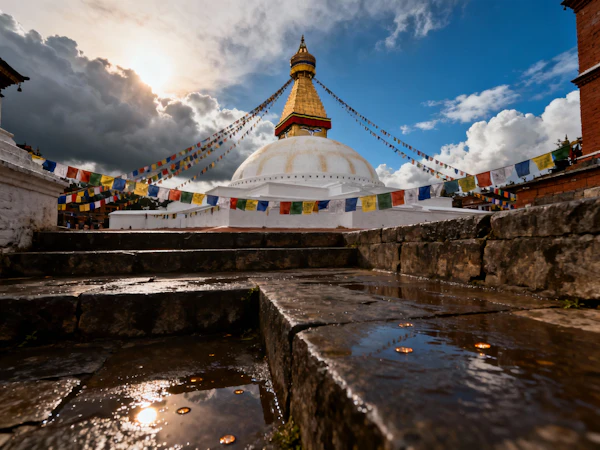 Serene Buddhist Stupa