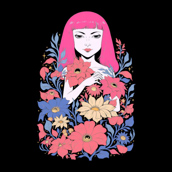 Floral Serenity Portrait