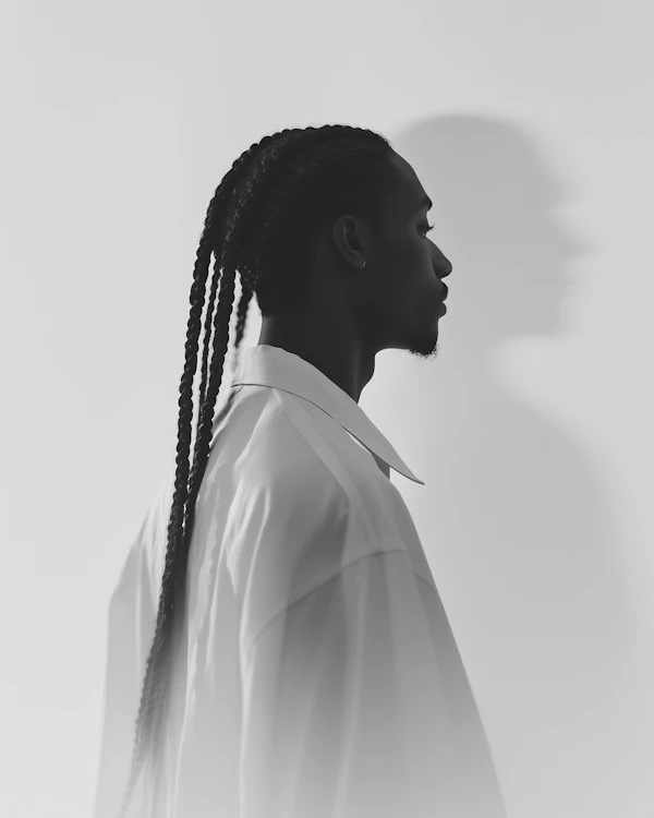 Dynamic Black-and-White Portrait