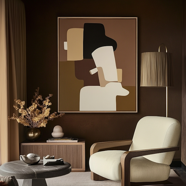 Sophisticated Interior with Abstract Painting