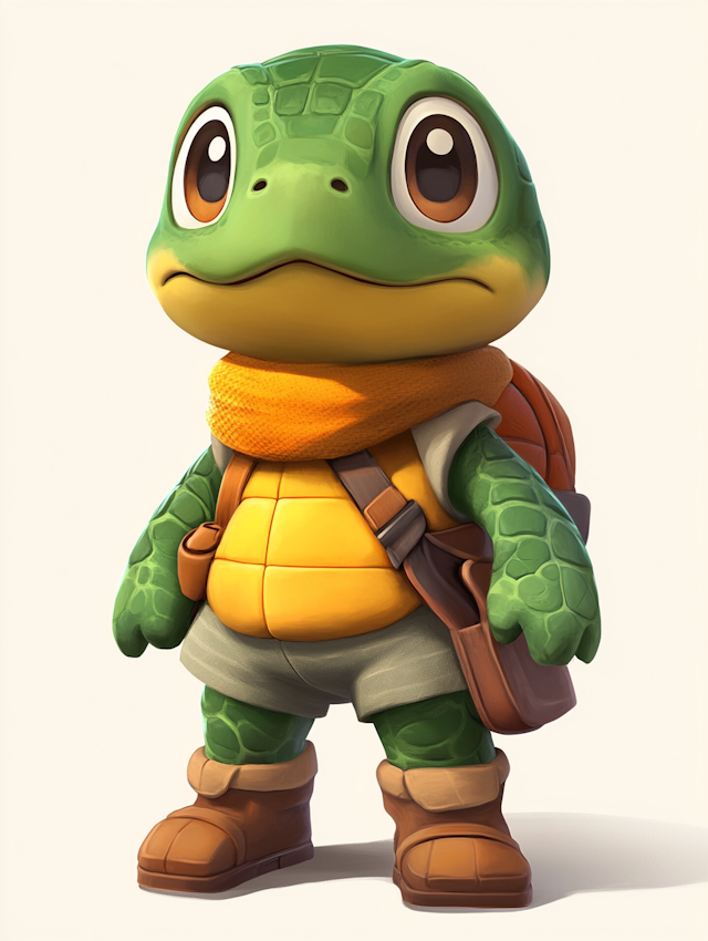 Adventurous Turtle Character