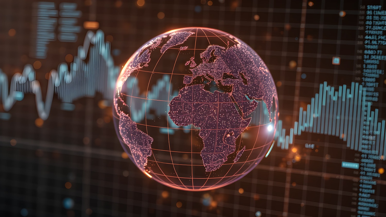 Digital Globe with Financial Data