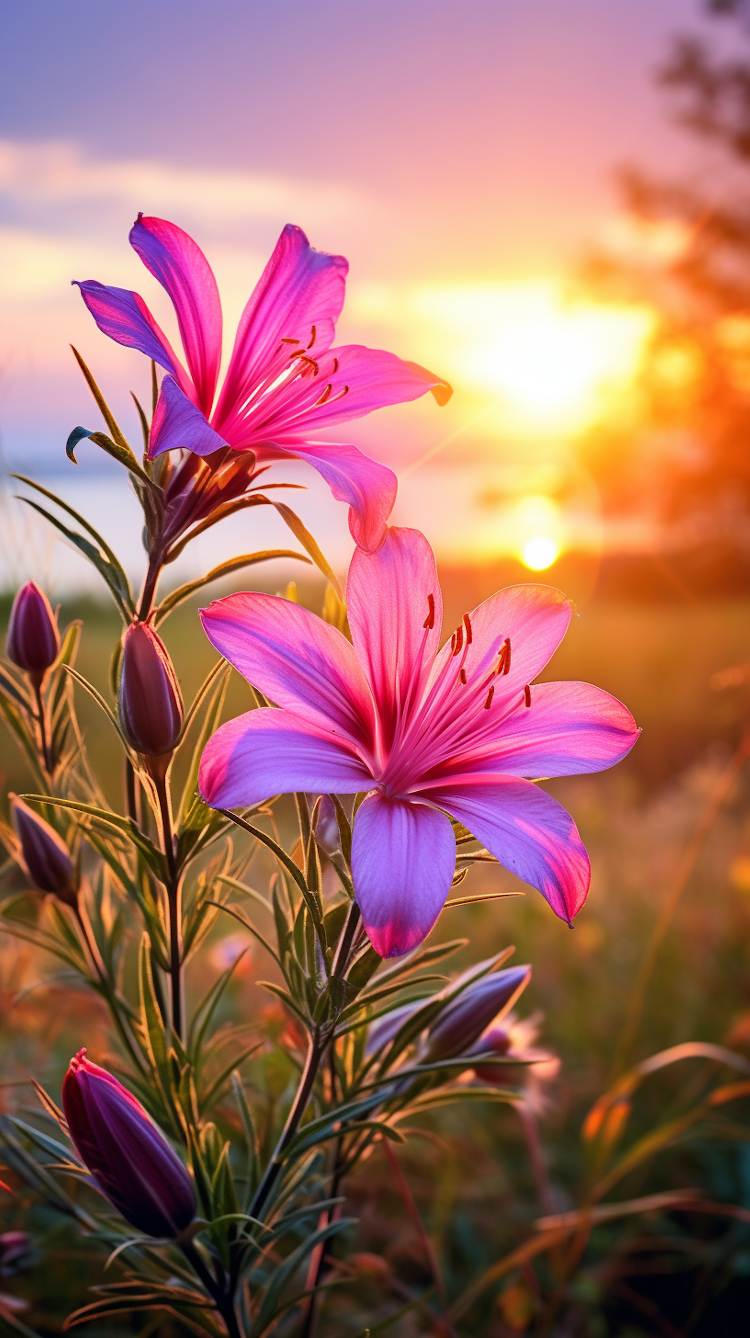 Ethereal Sunset Lilies