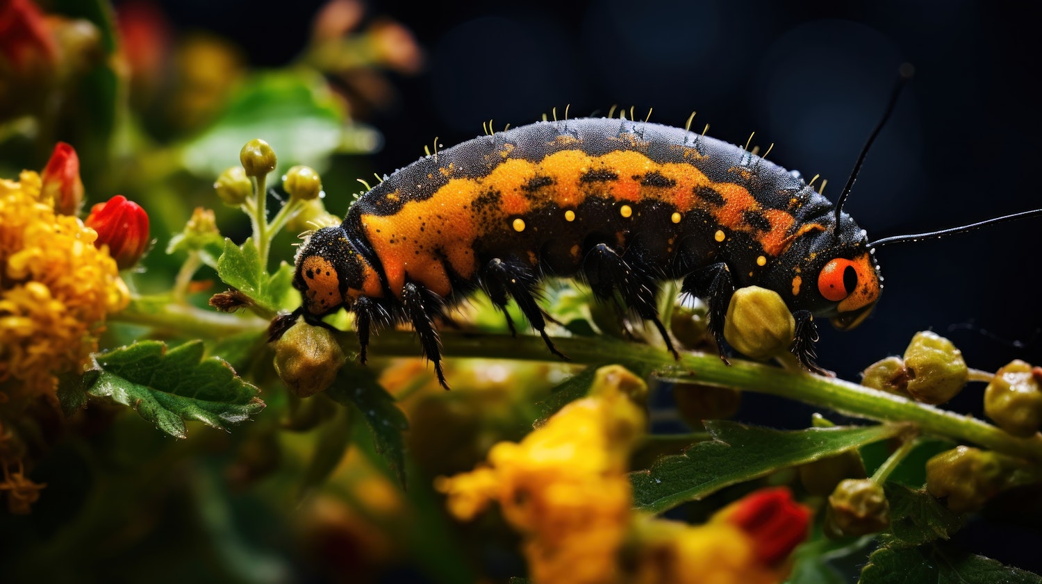 Vibrant Caterpillar Close-Up