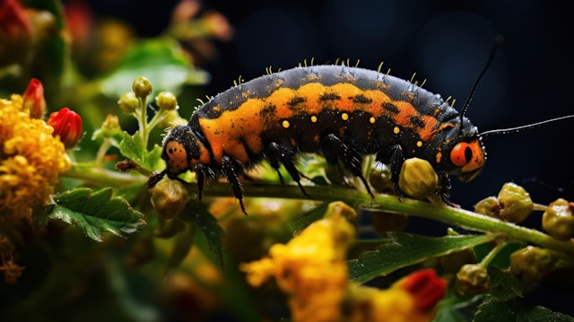 Vibrant Caterpillar Close-Up