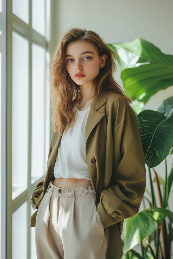 Serene Woman Indoors